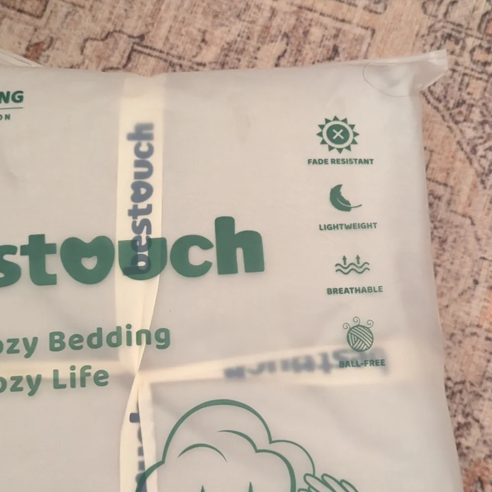 BESTOUCH Duvet Cover Set 100% Washed Cotton Linen Feel Super Soft Comfortable